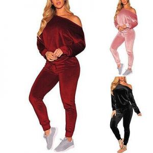 ❤️ Women&#039;s Tops Pants Set Long sleeve Tracksuit Jumpsuit 2Pcs Velvet Lounge Wear