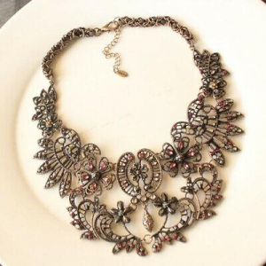 my souper תכשיטים ואבזרי ליבוש New 18" Collar Statement Necklace Short Gift Vintage Women Party Holiday Jewelry